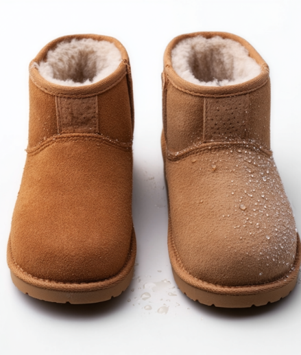Teddy boots in studio getting rained on