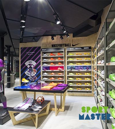Inside Sportsmaster store in Denmark with sports equipment