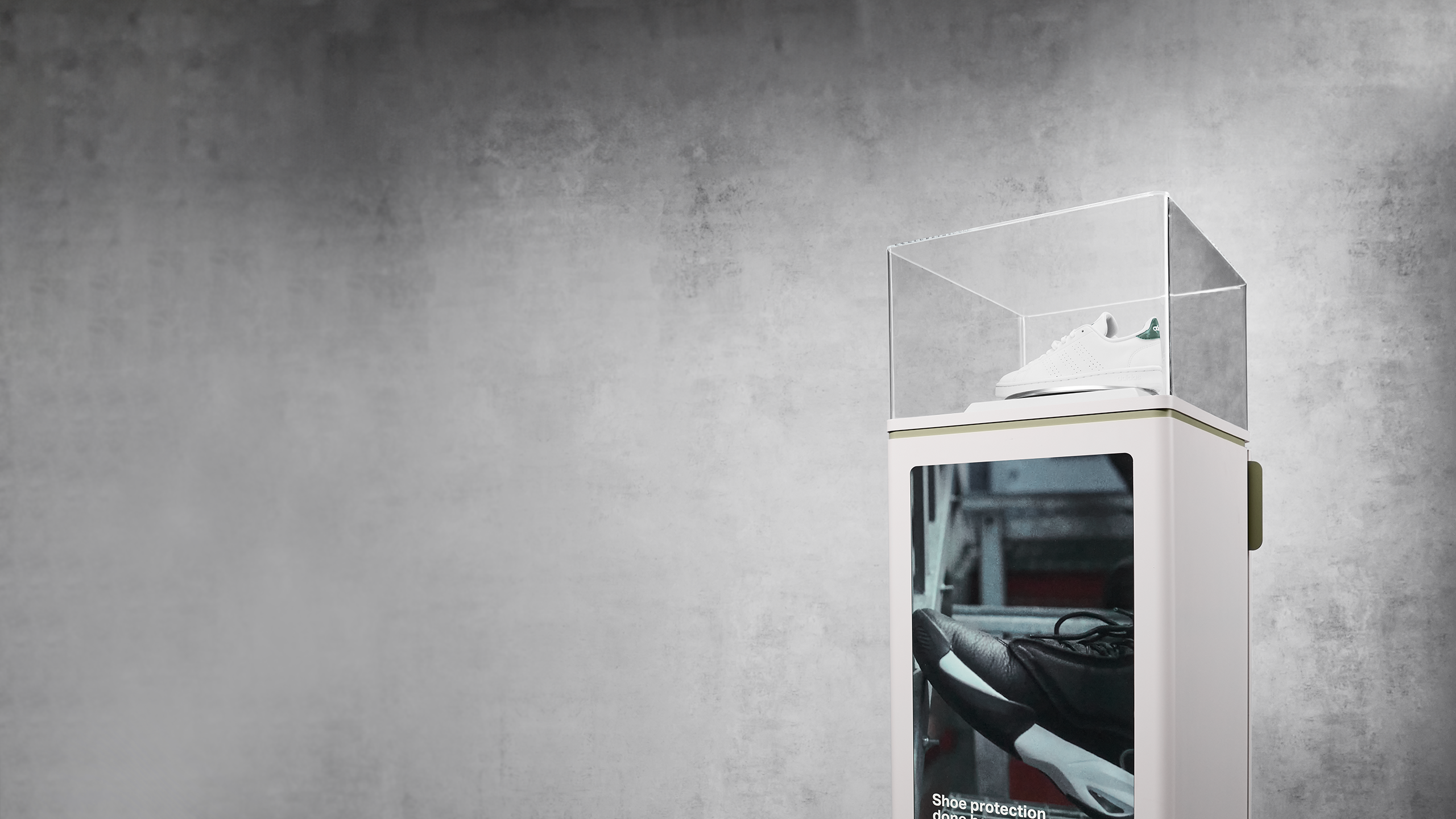 White IMBOX Flagship with promotional video playing