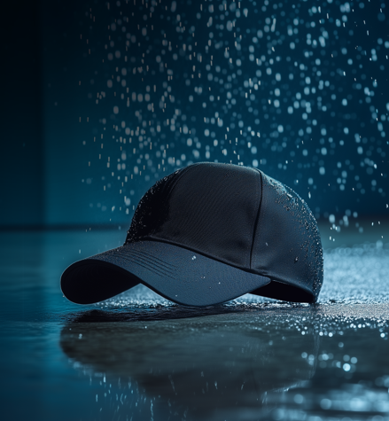 Cap in the rain