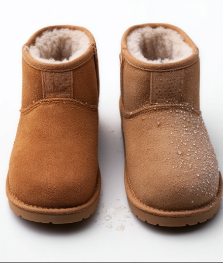 Teddy boots in studio getting rained on