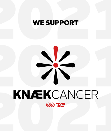 Knæk Cancer donor support logo 2021 with black and red cancer logo