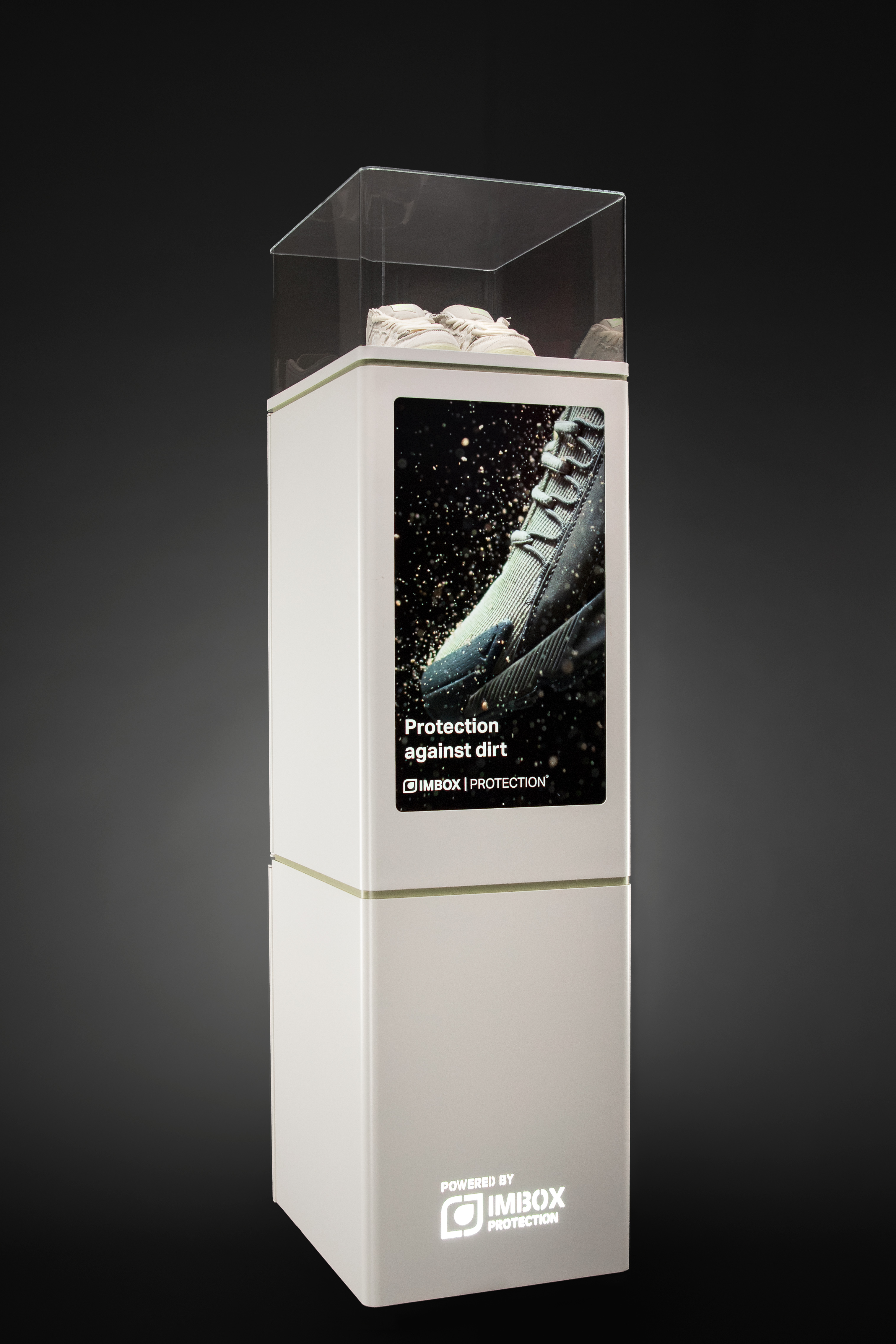 Close-up of IMBOX Flagship screen and door handle